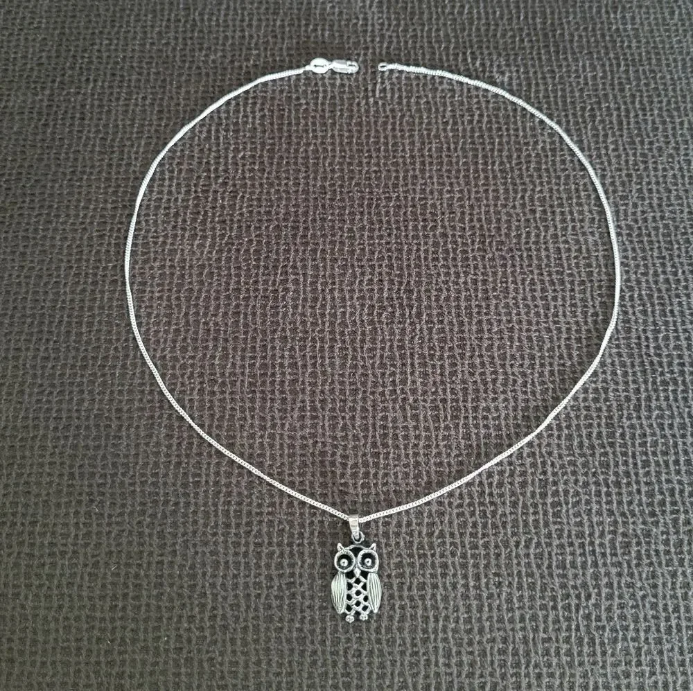 Bonny Jewelry Silver🤍 Owl🦉 Pendant Necklace - NIB